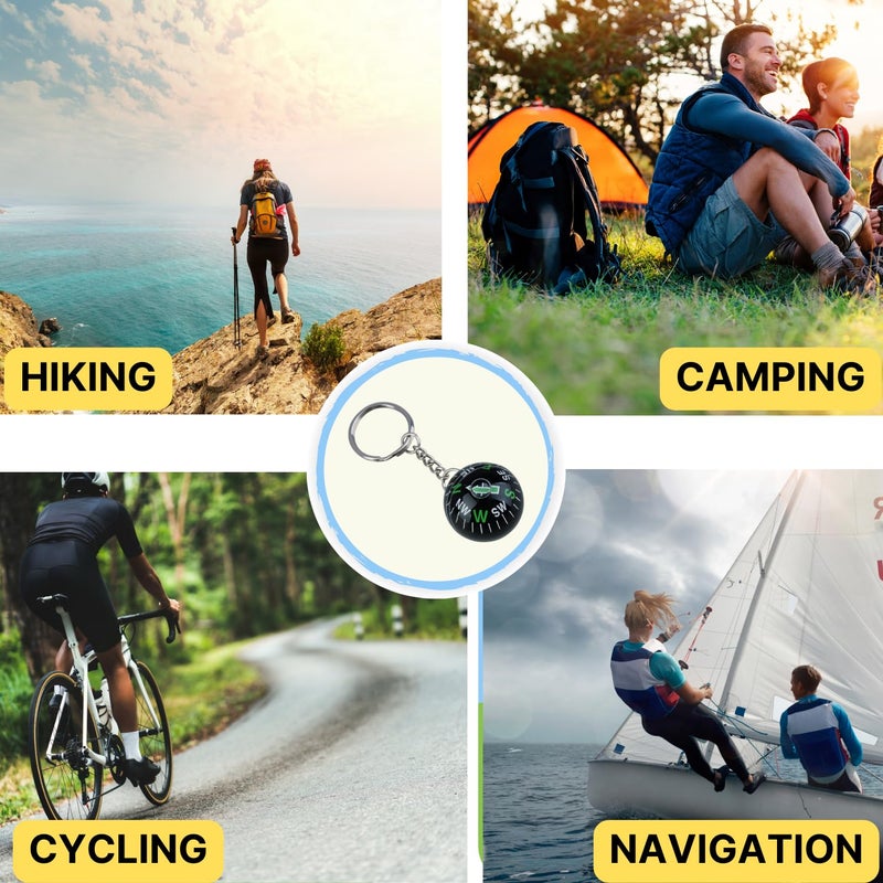 AceCamp Munkees Ball Compass Keychain, Small Useful Outdoor Tool Gift, Hiking Key Ring, Camping, Backpacking, Portable Survival Gadget, Explore, Kids Navigation Equipment, Direction, Mini - Image 3